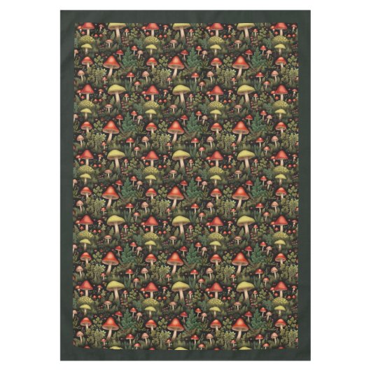 Nappe Rustic Mushroom Tablecloth Nature’s Soft Palette (Devant)