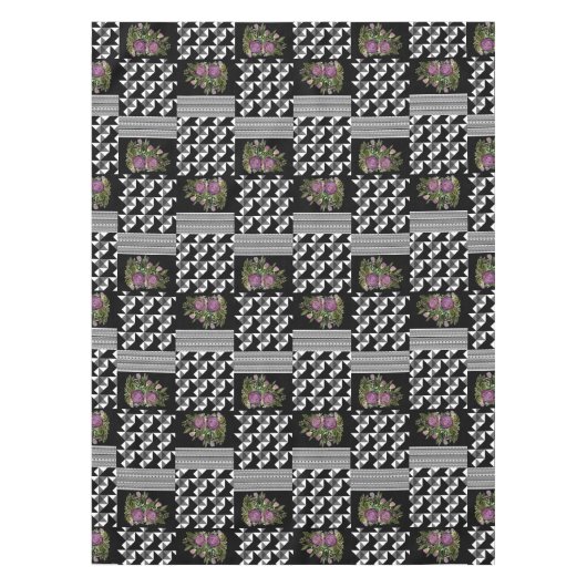 Nappe Rustic, patchwork, rose (Devant)