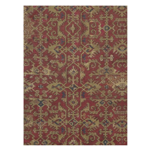 Nappe Rustique antique Oriental Perse Motif rouge (Devant)