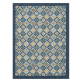 Nappe Rustique Méditerranée marine bleu orange carreaux  (Devant)