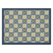 Nappe Rustique Méditerranée marine bleu orange carreaux  (Devant (Horizontal))