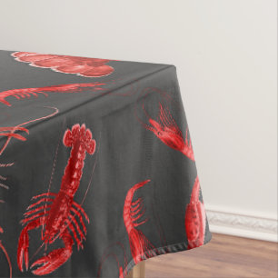 Nappe Rustique Motif de fruits de mer Gris foncé langou