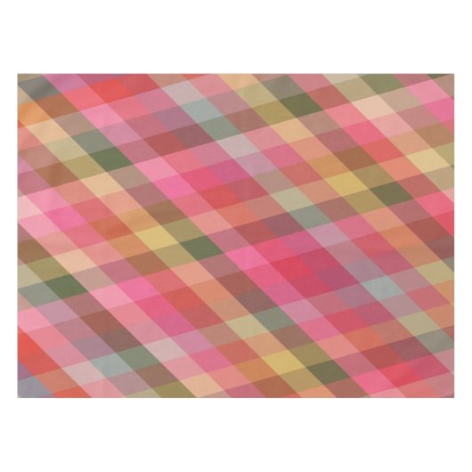 Nappe Rustique Terme Géométrique Plaid Tons Chauds Motif (Devant (Horizontal))