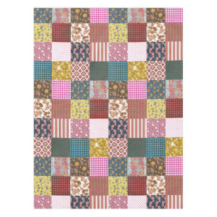 Nappe Rustique Vintage Patchwork Quilt Motif