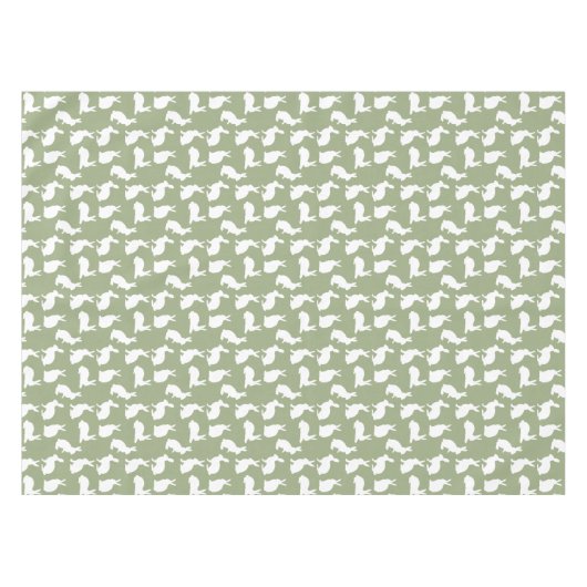 Nappe Sage Green And White Bunny Pattern Cute Easter (Devant (Horizontal))