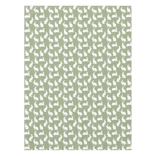 Nappe Sage Green And White Bunny Pattern Cute Easter (Devant)