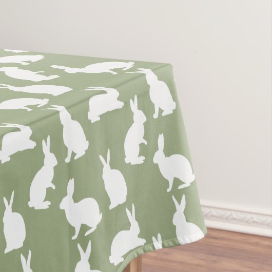 Nappe Sage Green And White Bunny Pattern Cute Easter (In Situ)