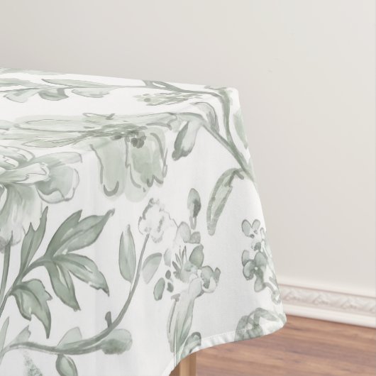 Nappe Sage Green Floral Vintage Toile Pattern  (In Situ)