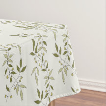 Sage Green Watercolor French Country Olive Pattern