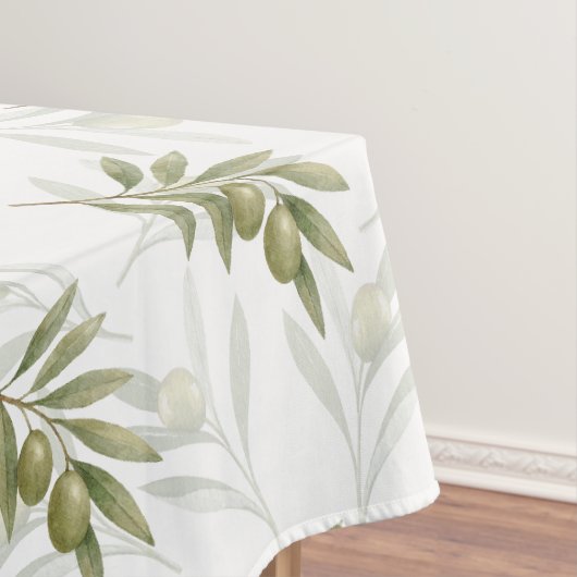 Nappe Sage Olives Aquarelle Chic Intemporel (In Situ)