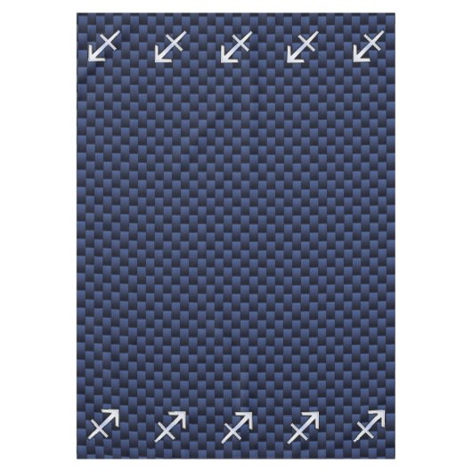 Nappe Sagittarius Zodiac Sign on Blue Carbon Fibre Print (Devant)