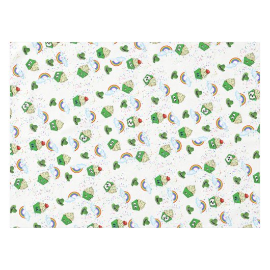 Nappe Saint Patrick's Day Cupcake Anniversaire (Devant (Horizontal))