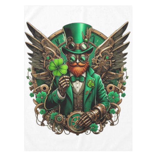 Nappe Saint Patrick's Day trèfle à vapeur (Devant)