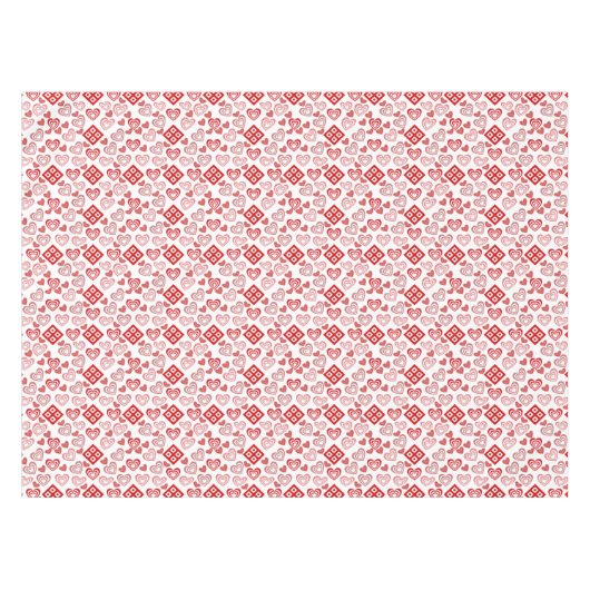 Nappe Saint Valentin Amour rose, rouge et Motif blanc (Devant (Horizontal))