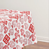 Nappe Saint Valentin Amour rose, rouge et Motif blanc (In Situ)