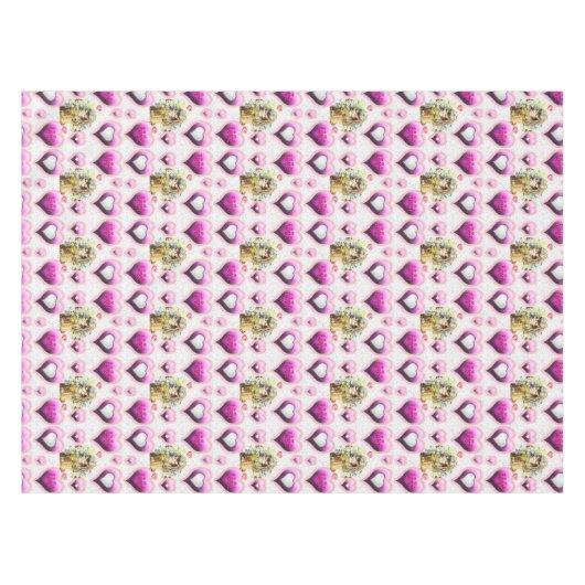 Nappe Saint Valentin Chat Vintage (Devant (Horizontal))