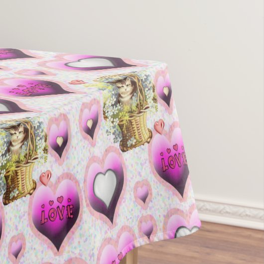 Nappe Saint Valentin Chat Vintage (In Situ)