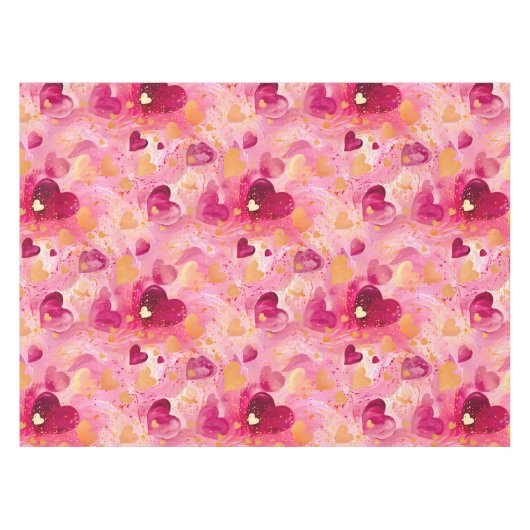 Nappe Saint Valentin Coeurs Abstraits Or rose (Devant (Horizontal))