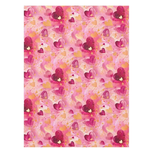 Nappe Saint Valentin Coeurs Abstraits Or rose (Devant)