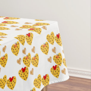 Nappe Saint-Valentin Coeurs jaunes