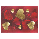 Nappe Saint-Valentin dorés et rouges (Devant (Horizontal))