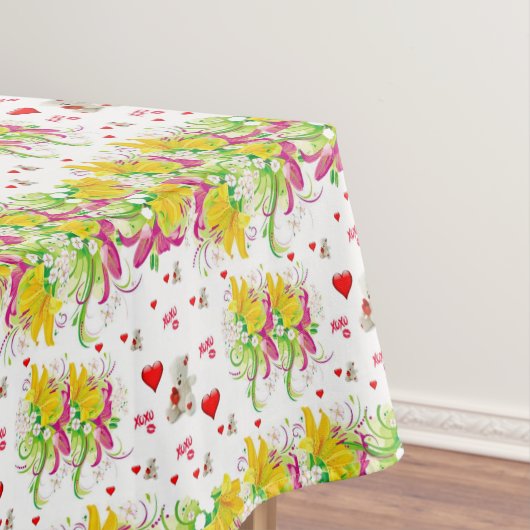 Nappe Saint Valentin Ours en peluche (In Situ)