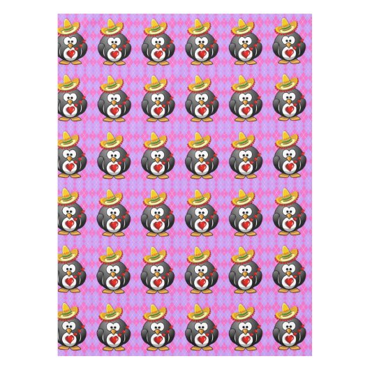 Nappe Saint-Valentin Pingouin (Devant)