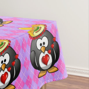 Nappe Saint-Valentin Pingouin