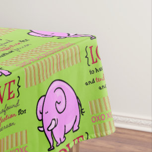 Nappe Saint Valentin Pink Elephant Love