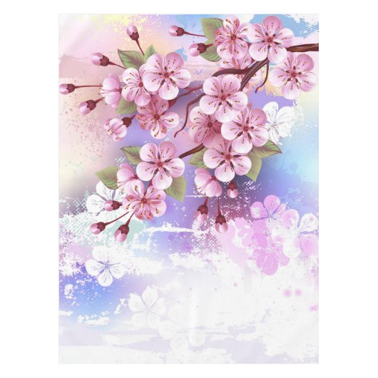 Nappe Sakura rose sur la peinture Arrière - plan (Devant)