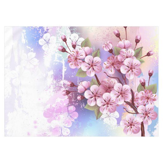 Nappe Sakura rose sur la peinture Arrière - plan (Devant (Horizontal))