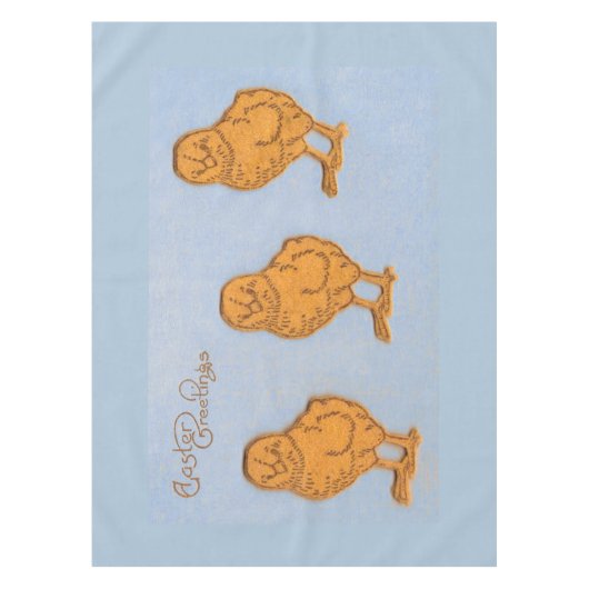 Nappe Salutations de Pâques Chicks Bleu (Devant)