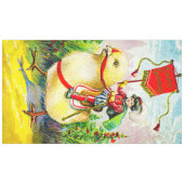 Nappe Salutations de Pâques Whimsical : Rider sur Giant  (Devant (Horizontal))