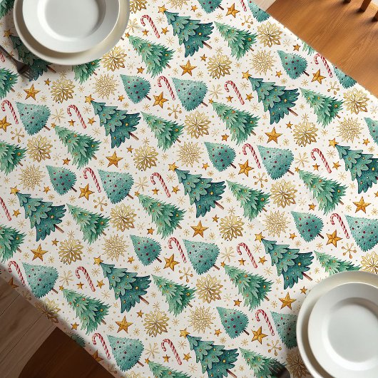 Nappe Sapins de Noël élégants décoration de salle à mang