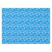 Nappe Sapins de Noël Fleur Moderne, Bleu Céruléen (Devant (Horizontal))