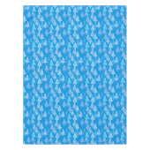 Nappe Sapins de Noël Fleur Moderne, Bleu Céruléen (Devant)