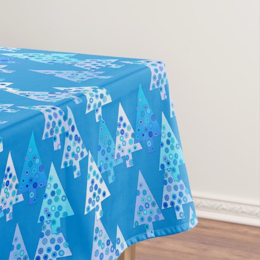 Nappe Sapins de Noël Fleur Moderne, Bleu Céruléen (In Situ)