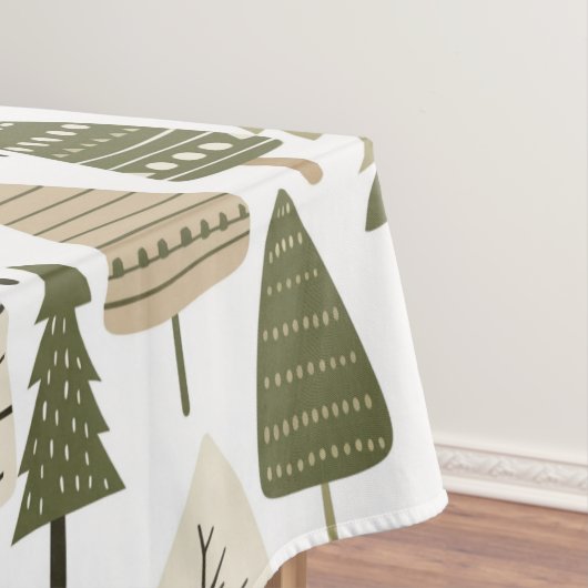 Nappe Sapins de Noël marron et verts (In Situ)