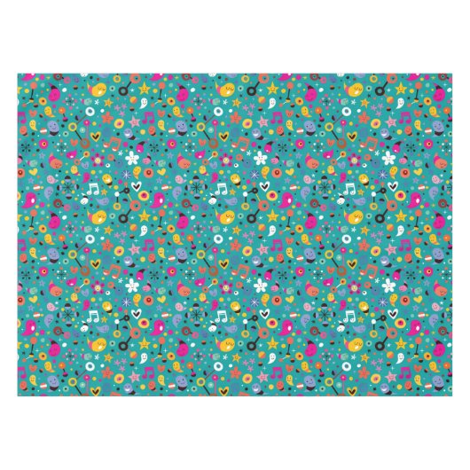 Nappe sarcelle d'hiver de motif de bande dessinée (Devant (Horizontal))