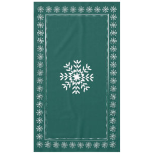 Nappe Scandinave Forest Green et flocon de neige blanc