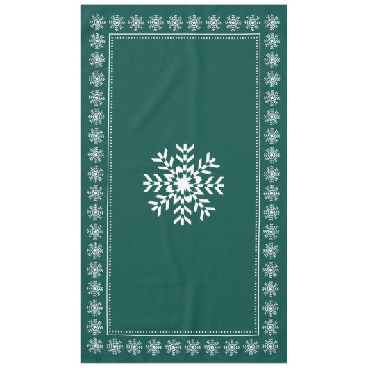 Nappe Scandinave Forest Green et flocon de neige blanc (Devant)