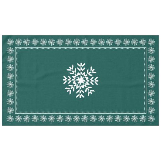Nappe Scandinave Forest Green et flocon de neige blanc (Devant (Horizontal))