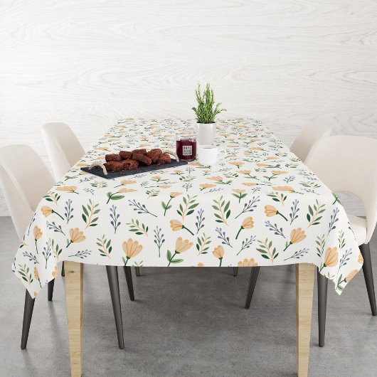 Nappe Scandinavian Yellow Floral Tablecloth