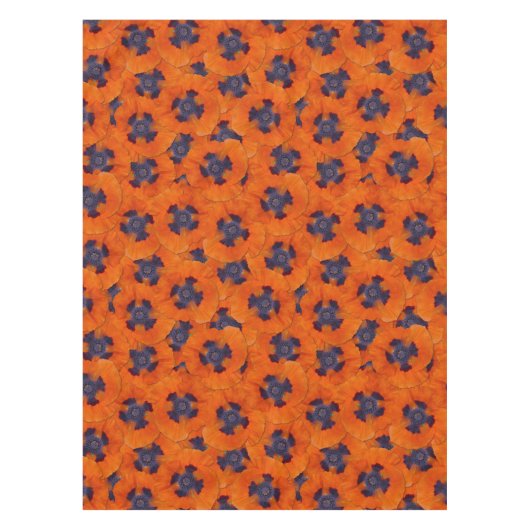 Nappe Scarlet Orange Poppy Motif sans joint (Devant)