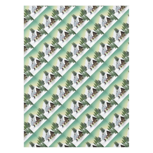 Nappe Scène des neiges de Noël (Devant)