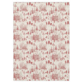 Nappe Scène d'hiver rouge vintage (Devant)