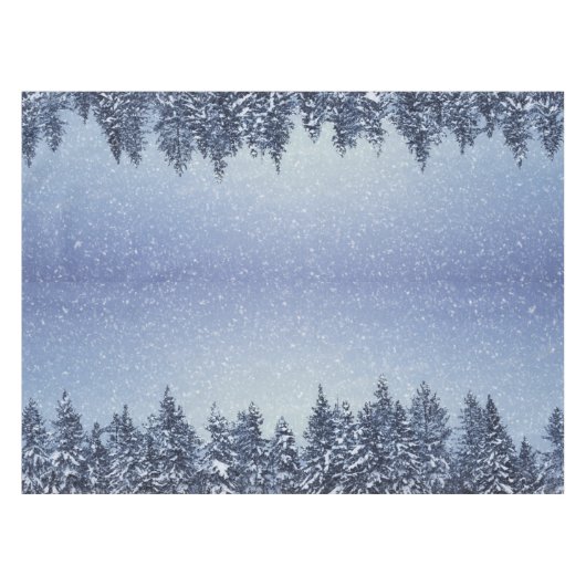 Nappe Scène gelée de forêt d'hiver de neige (Devant (Horizontal))