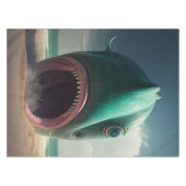 Nappe Sculpture de requin sur la plage (Devant (Horizontal))