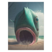 Nappe Sculpture de requin sur la plage (Devant)