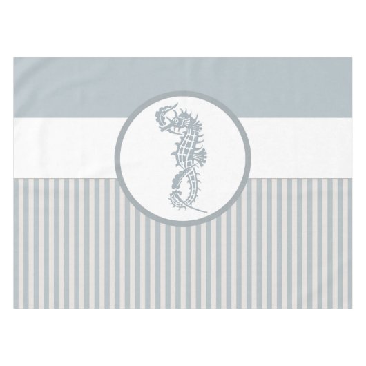 Nappe Seahorse Bleu Classique Nautique Élégant (Devant (Horizontal))